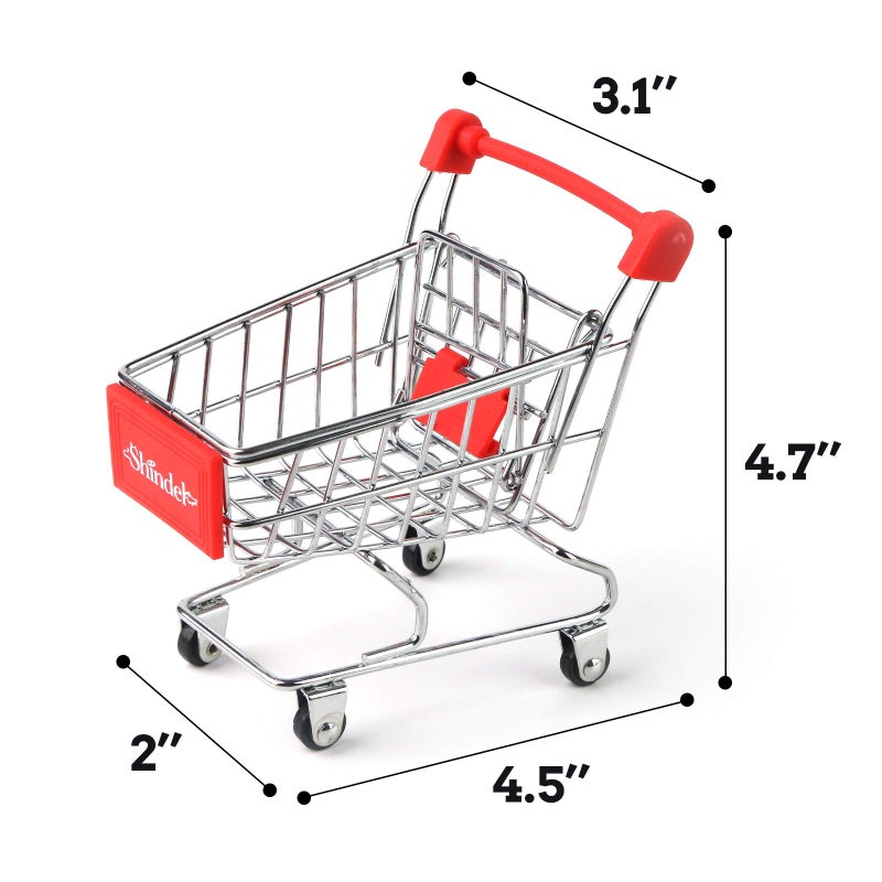Shindel Mini Shopping Cart for Kids, Grocery Store Pretend Play for Toddler Supermarket Handcart Trolley Dollhouse Toys for Kids - Image 2